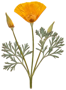A pressed California poppy